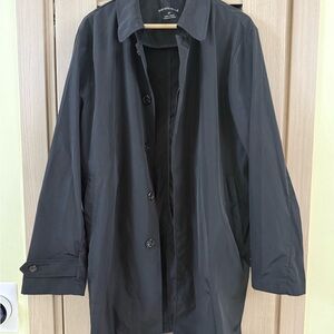 Saks Fifth Avenue Black Trench Coat Elegant Formal Wear S/P